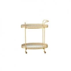 Wadiga Îlots Et Dessertes Desserte Table Apéritif Salon En Métal Doré Et Plateaux Miroirs