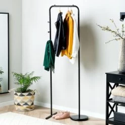 Beliani Portemanteaux Et Patères Dressing En Acier Noir 175 Cm -Meubles de cuisine Soldes dressing en acier noir 175 cm 1