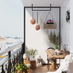 Calicosy Portemanteaux Et Patères Ensemble De 2 Patères Murales Noires Pour Vêtements - L92 X P30 Cm -Meubles de cuisine Soldes ensemble de 2 pateres murales noires pour vetements l92 x p30 cm 5