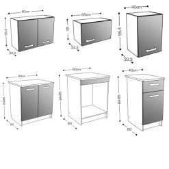 Urban Meuble Meubles Haut Ensemble De Meubles De Cuisine Complète Modulaire Linéaire 6 Pcs -Meubles de cuisine Soldes ensemble de meubles de cuisine complete modulaire lineaire 6 pcs 14