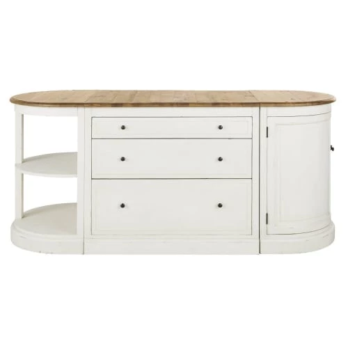 Maisons Du Monde Îlots Et Dessertes Etagère 2 Portes Pour îlot Central Cuisine Modulable En Pin Recyclé Ivoire 4 Maisons Du Monde Îlots Et Dessertes Etagère 2 Portes Pour îlot Central Cuisine Modulable En Pin Recyclé Ivoire – Image 2