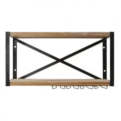 Maisons Du Monde Meubles Haut Etagère Murale De Cuisine En Métal Gris Et Manguier Massif