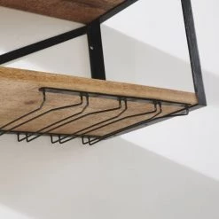 Maisons Du Monde Meubles Haut Etagère Murale De Cuisine En Métal Gris Et Manguier Massif -Meubles de cuisine Soldes etagere murale de cuisine en metal gris et manguier massif 1000 6 9 187584 3