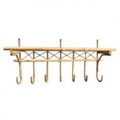Casatera Portemanteaux Et Patères Etagère Porte-manteau Rotin Naturel Bois Clair