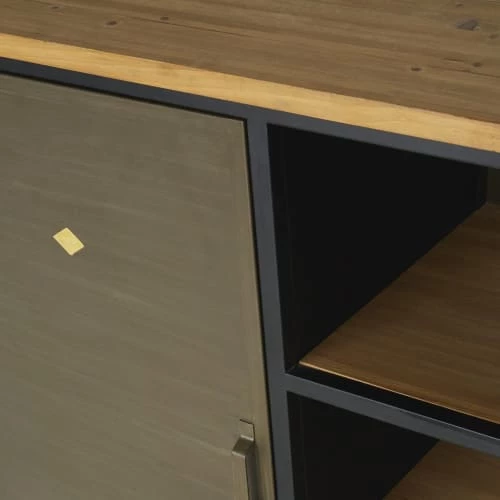 Maisons Du Monde Îlots Et Dessertes Îlot Central Cuisine 1 Porte En Bois De Sapin Et Métal Noir 5 Maisons Du Monde Îlots Et Dessertes Îlot Central Cuisine 1 Porte En Bois De Sapin Et Métal Noir – Image 3