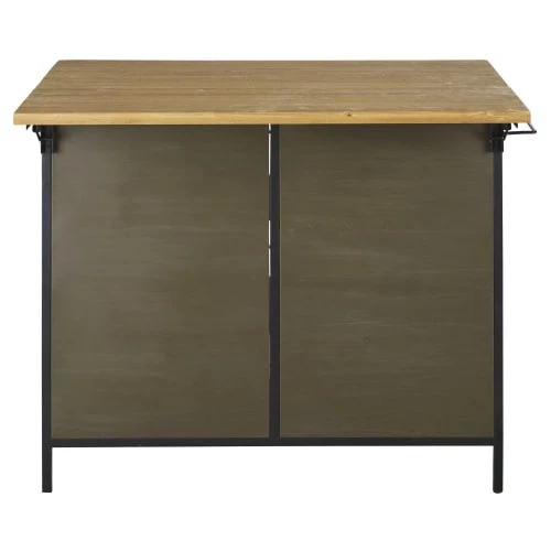 Maisons Du Monde Îlots Et Dessertes Îlot Central Cuisine 1 Porte En Bois De Sapin Et Métal Noir 6 Maisons Du Monde Îlots Et Dessertes Îlot Central Cuisine 1 Porte En Bois De Sapin Et Métal Noir – Image 4