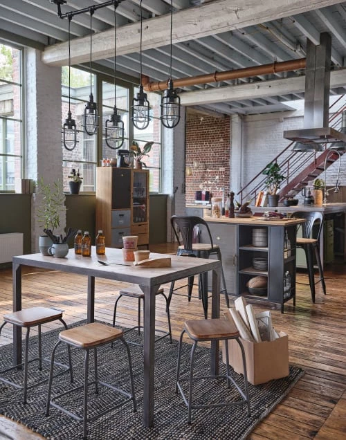 Maisons Du Monde Îlots Et Dessertes Îlot Central Cuisine 1 Porte En Bois De Sapin Et Métal Noir 7 Maisons Du Monde Îlots Et Dessertes Îlot Central Cuisine 1 Porte En Bois De Sapin Et Métal Noir – Image 5