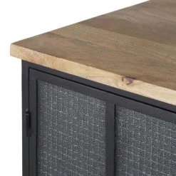 Maisons Du Monde Îlots Et Dessertes Îlot Central Cuisine 2 Portes 3 Tiroirs En Métal Noir Mat Et Bois De Manguier Massif -Meubles de cuisine Soldes ilot central cuisine 2 portes 3 tiroirs en metal noir mat et bois de manguier massif 1000 7 9 219851 3