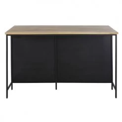 Maisons Du Monde Îlots Et Dessertes Îlot Central Cuisine 2 Portes 3 Tiroirs En Métal Noir Mat Et Bois De Manguier Massif -Meubles de cuisine Soldes ilot central cuisine 2 portes 3 tiroirs en metal noir mat et bois de manguier massif 1000 7 9 219851 4