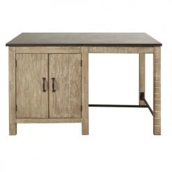 Maisons Du Monde Îlots Et Dessertes Îlot Central Cuisine 2 Portes Vitrées En Pin Recyclé Grisé -Meubles de cuisine Soldes ilot central cuisine 2 portes vitrees en pin recycle grise 1000 3 8 201810 4