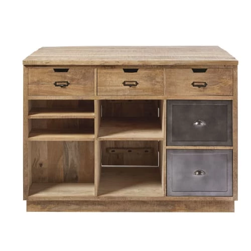 Maisons Du Monde Îlots Et Dessertes Îlot Central Cuisine En Manguier Massif Et Métal Gris 3 Maisons Du Monde Îlots Et Dessertes Îlot Central Cuisine En Manguier Massif Et Métal Gris