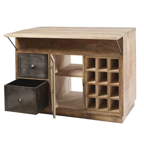 Maisons Du Monde Îlots Et Dessertes Îlot Central Cuisine En Manguier Massif Et Métal Gris 8 Maisons Du Monde Îlots Et Dessertes Îlot Central Cuisine En Manguier Massif Et Métal Gris – Image 6