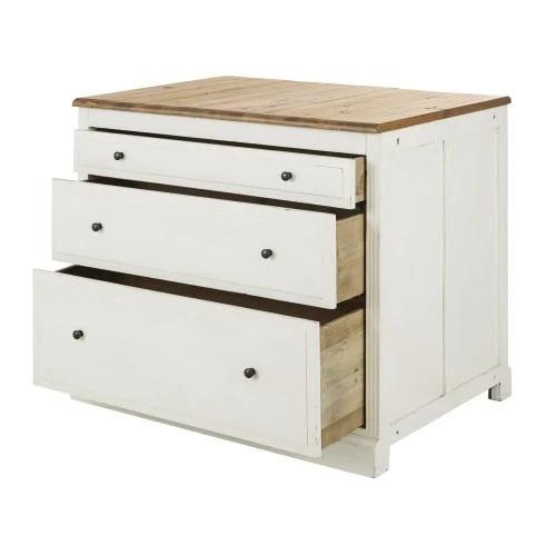 Maisons Du Monde Îlots Et Dessertes Ilot Central Cuisine Modulable 3 Tiroirs En Pin Recyclé Ivoire L100 4 Maisons Du Monde Îlots Et Dessertes Ilot Central Cuisine Modulable 3 Tiroirs En Pin Recyclé Ivoire L100 – Image 2