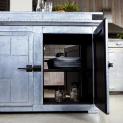 Meubles de cuisine Soldes -Meubles de cuisine Soldes ilot central en zinc 115 cm 1