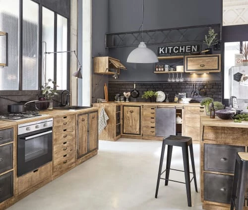 Maisons Du Monde Meubles Bas Meuble Bas D'angle De Cuisine 1 Porte En Manguier Massif 7 Maisons Du Monde Meubles Bas Meuble Bas D'angle De Cuisine 1 Porte En Manguier Massif – Image 5