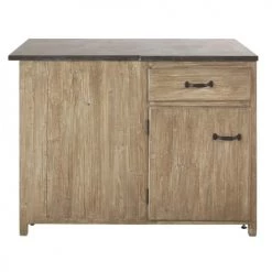 Maisons Du Monde Meubles Bas Meuble Bas D'angle Droit De Cuisine 1 Porte 1 Tiroir En Pin Recyclé Grisé