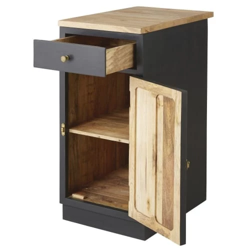 Maisons Du Monde Meubles Bas Meuble Bas De Cuisine 1 Porte 1 Tiroir En Manguier Massif Gris Ardoise 4 Maisons Du Monde Meubles Bas Meuble Bas De Cuisine 1 Porte 1 Tiroir En Manguier Massif Gris Ardoise – Image 2