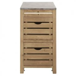 Maisons Du Monde Meubles Bas Meuble Bas De Cuisine 2 Tiroirs En Pin Recyclé Effet Vieilli L50