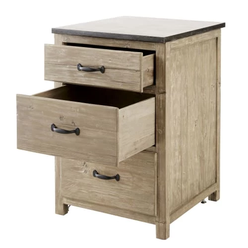 Maisons Du Monde Meubles Bas Meuble Bas De Cuisine 3 Tiroirs En Pin Recyclé 4 Maisons Du Monde Meubles Bas Meuble Bas De Cuisine 3 Tiroirs En Pin Recyclé – Image 2