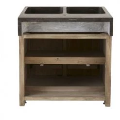 Maisons Du Monde Meubles Haut Meuble Bas De Cuisine Pour évier 2 Portes En Pin Recyclé Grisé -Meubles de cuisine Soldes meuble bas de cuisine pour evier 2 portes en pin recycle grise 1000 16 28 201789 5