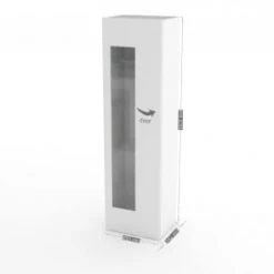 Dmora Meubles Bas Meuble Colonne Avec Porte Effet Bois Blanc Brillant -Meubles de cuisine Soldes meuble colonne avec porte effet bois blanc brillant 3