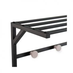 Wadiga Portemanteaux Et Patères Meuble D'entrée Banc + Portemanteau Bois Et Métal Noir -Meubles de cuisine Soldes meuble d entree banc portemanteau bois et metal noir 3