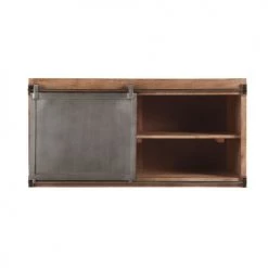 Maisons Du Monde Meubles Haut Meuble Haut De Cuisine 1 Porte Coulissante En Manguier Massif Et Métal Gris