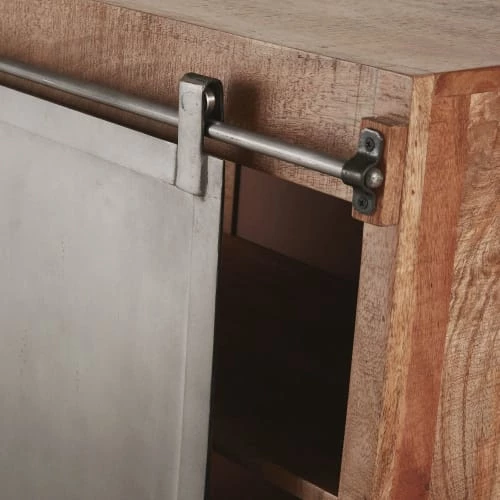 Maisons Du Monde Meubles Haut Meuble Haut De Cuisine 1 Porte Coulissante En Manguier Massif Et Métal Gris 5 Maisons Du Monde Meubles Haut Meuble Haut De Cuisine 1 Porte Coulissante En Manguier Massif Et Métal Gris – Image 3