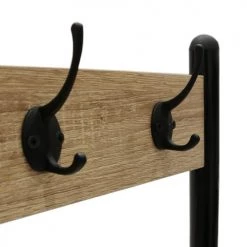 The Home Deco Factory Portemanteaux Et Patères Meuble Porte Manteaux 4 Crochets 3 étagères -Meubles de cuisine Soldes meuble porte manteaux 4 crochets 3 etageres 2