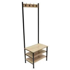 The Home Deco Factory Portemanteaux Et Patères Meuble Porte Manteaux 4 Crochets 3 étagères