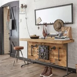 Maisons Du Monde Portemanteaux Et Patères Miroir Indus 5 Patères En Métal Noir 135x51 -Meubles de cuisine Soldes miroir indus 5 pateres en metal noir 135x51 1000 14 23 189156 4