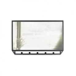 Umbra Portemanteaux Et Patères Miroir Patère Vide-poches Noir 12.63x4.13x8cm -Meubles de cuisine Soldes miroir patere vide poches noir 12 63x4 13x8cm 3