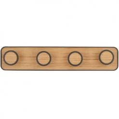 Maisons Du Monde Portemanteaux Et Patères Patère 4 Crochets En Bambou Et Métal Beige Et Noir