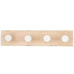 Maisons Du Monde Portemanteaux Et Patères Patère 4 Crochets En Bois, Laiton Et Résine Blanche Style Marbre