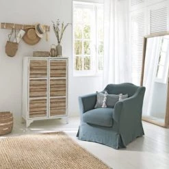 Maisons Du Monde Portemanteaux Et Patères Patère 6 Crochets En Chêne Et Métal Blanc -Meubles de cuisine Soldes patere 6 crochets en chene et metal blanc 1000 16 25 209371 2