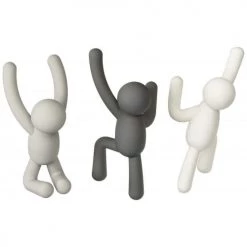 Umbra Portemanteaux Et Patères Patère Bonhomme Buddy (lot De 3) Gris - Blanc -Meubles de cuisine Soldes patere bonhomme buddy lot de 3 gris blanc 2