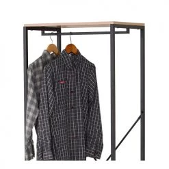 Urban Living Portemanteaux Et Patères Penderie En Métal Noir Et Bois + 2 étagères - 60x40x147cm -Meubles de cuisine Soldes penderie en metal noir et bois 2 etageres 60x40x147cm 2