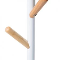 Beliani Portemanteaux Et Patères Porte-manteau Blanc En Bois De Pin -Meubles de cuisine Soldes porte manteau blanc en bois de pin 2