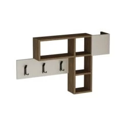 Toilinux Portemanteaux Et Patères Porte Manteau Effet Bois De Chêne Blanc -Meubles de cuisine Soldes porte manteau effet bois de chene blanc 3