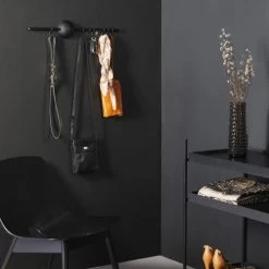 WOUD Portemanteaux Et Patères Porte-manteau Mural Chêne Noir -Meubles de cuisine Soldes porte manteau mural chene noir 2