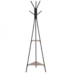 Homcom Portemanteaux Et Patères Porte-manteau Trépied Style Industriel Branches + 2 étagères