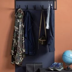 Woood Portemanteaux Et Patères Porte-manteaux 5 Crochets En Métal Noir -Meubles de cuisine Soldes porte manteaux 5 crochets en metal noir 1