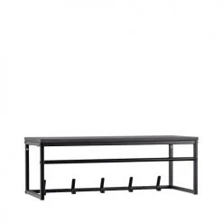 Woood Portemanteaux Et Patères Porte-manteaux 5 Crochets En Métal Noir -Meubles de cuisine Soldes porte manteaux 5 crochets en metal noir 2