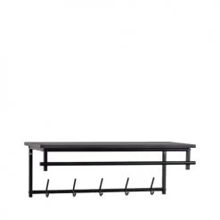 Woood Portemanteaux Et Patères Porte-manteaux 5 Crochets En Métal Noir -Meubles de cuisine Soldes porte manteaux 5 crochets en metal noir 6