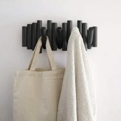 Umbra Portemanteaux Et Patères Porte Manteaux 5 Crochets Noir 38x17cm -Meubles de cuisine Soldes porte manteaux 5 crochets noir 38x17cm 2