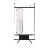 Woood Portemanteaux Et Patères Porte-manteaux Avec Miroir Tournant En Métal Noir -Meubles de cuisine Soldes porte manteaux avec miroir tournant en metal noir