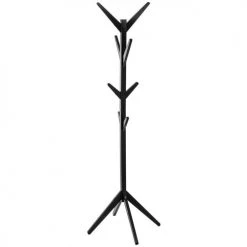 Decoratie Portemanteaux Et Patères Porte-manteaux En Bois 8 Tiges Noir