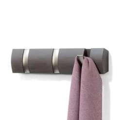 Umbra Portemanteaux Et Patères Porte Manteaux Flip 3 Hook Bois Gris -Meubles de cuisine Soldes porte manteaux flip 3 hook bois gris 1