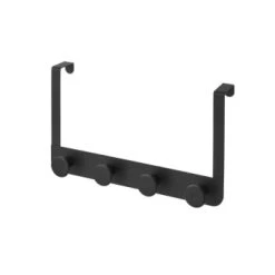 Wadiga Portemanteaux Et Patères Portemanteau De Porte 4 Crochets En Métal Et ABS Noir 35x8,5x20cm -Meubles de cuisine Soldes portemanteau de porte 4 crochets en metal et abs noir 35x8 5x20cm 4