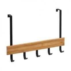 Five Simply Smart Portemanteaux Et Patères Portemanteau De Porte En Bambou Et Métal Noir - 40x2x29.8cm